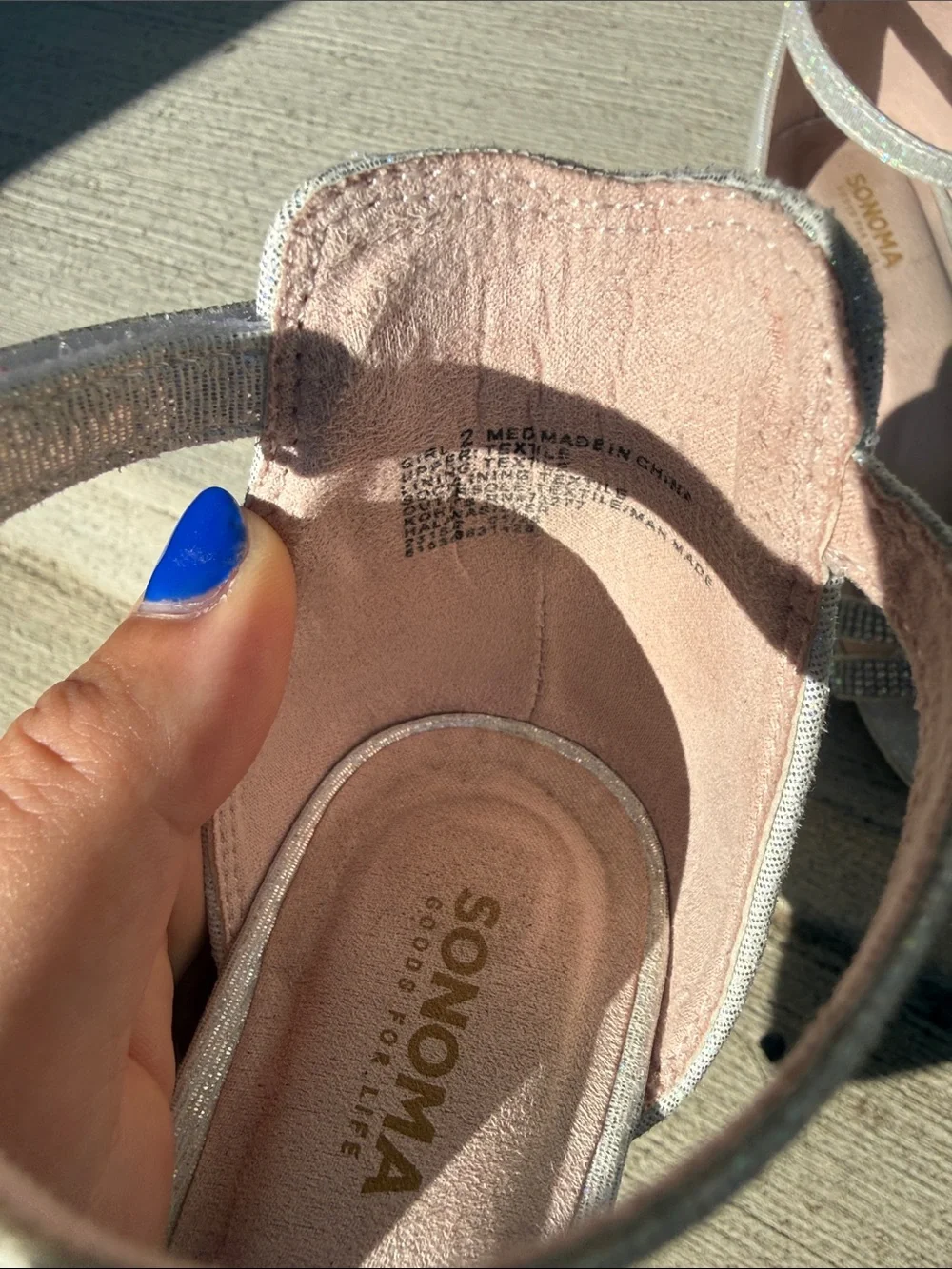 Sonoma Iridescent Silver Rhinestone Block Heel Sandals